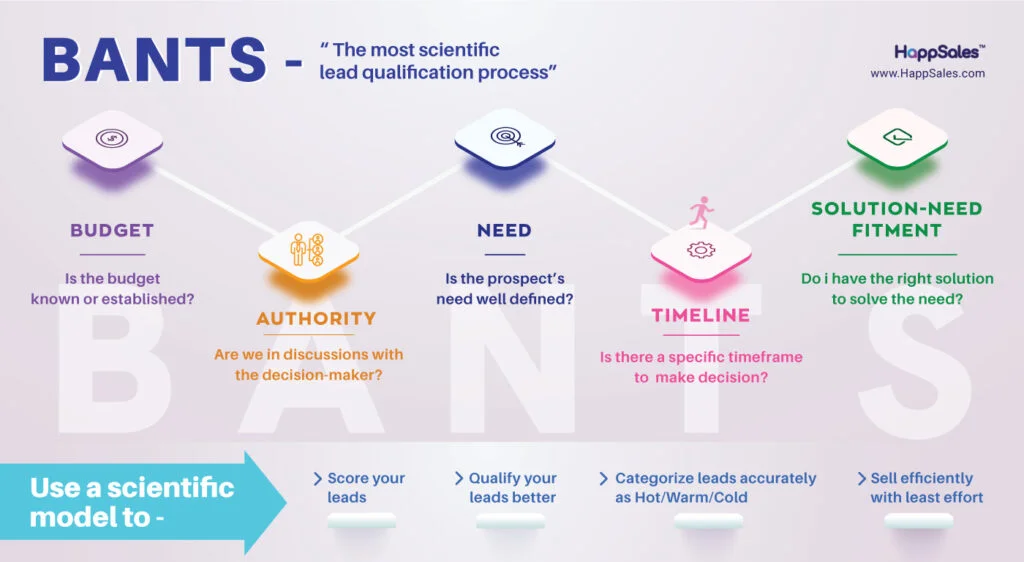 BANTS lead qualification process infographic